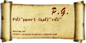 Pöpperl Győző névjegykártya